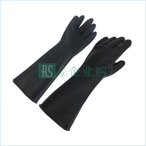 WEIDIE/威蝶 黑色工業耐酸堿手套 45B 均碼 45cm加厚 1雙