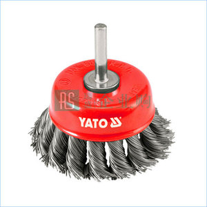 YATO/易爾拓 帶桿碗型扭絲鋼絲輪 YT-47518 φ65mm 桿6mm 1個