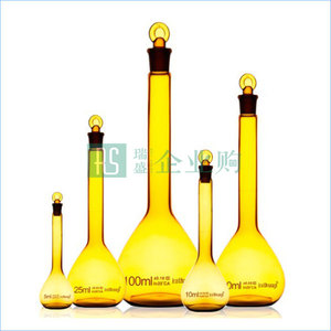 HEQIGLASS/禾汽 棕色塑料量瓶 X1-600901 25mL 1只